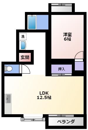 ルグランわごう(1LDK/2階)の間取り写真
