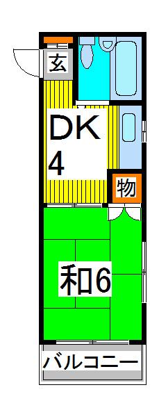 ハイツティファニー(1K/2階)の間取り写真