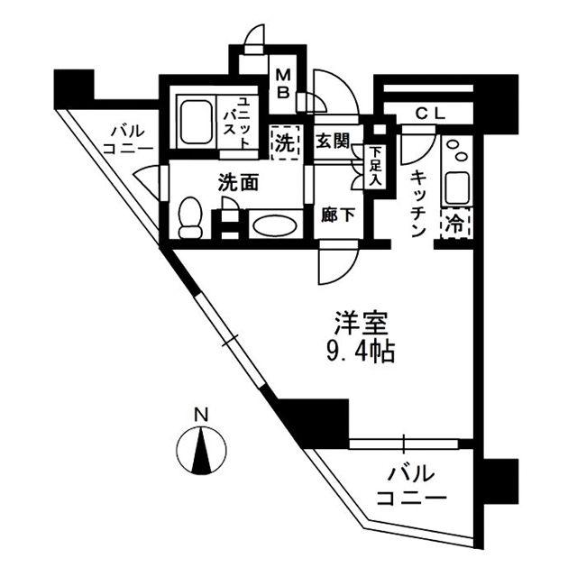 レジディア中落合A棟(ワンルーム/3階)の間取り写真