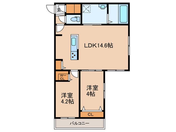 HIGHLIGHT FUKUZUMI(2LDK/3階)の間取り写真