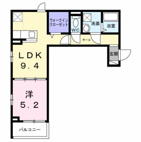 ハートウェル(1LDK/2階)の間取り写真