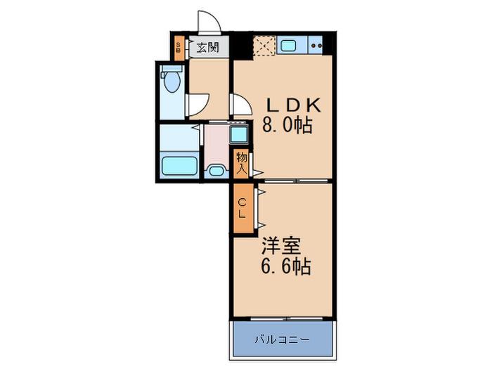 アルグラッド梅田ウエスト(1LDK/15階)の間取り写真
