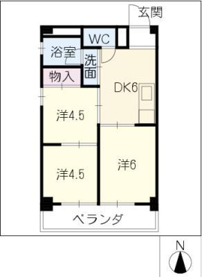 P・M小池(3DK/4階)の間取り写真