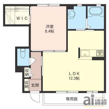 ルルーズ ヴィル(1LDK/1階)の間取り写真