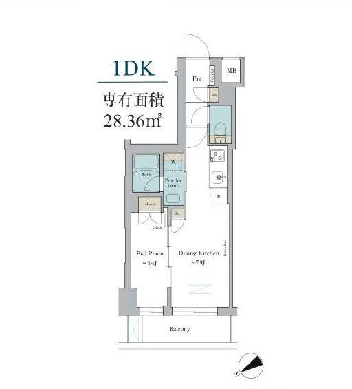 BRILLIA IST 門前仲町(1DK/5階)の間取り写真