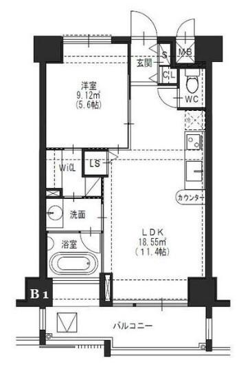 IZ RESIDENCE(1LDK/4階)の間取り写真