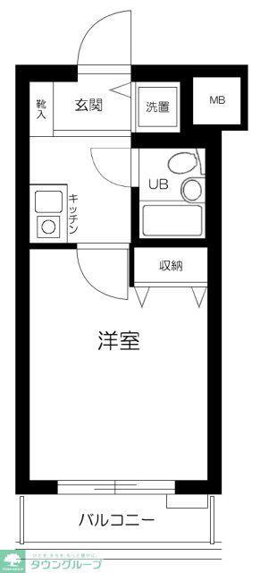プラネット市ヶ谷(1K/4階)の間取り写真
