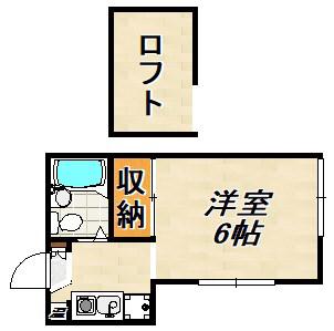 エーアールスマ2(1SK/2階)の間取り写真