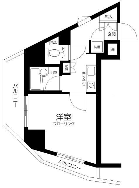 菱和パレス高輪台(1K/9階)の間取り写真
