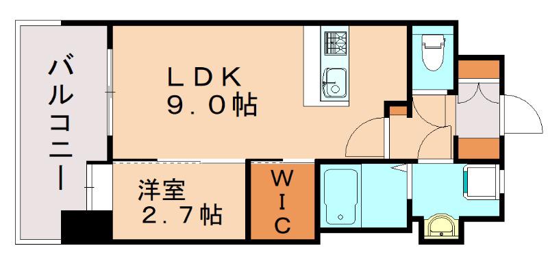エンクレスト空港通(1LDK/13階)の間取り写真