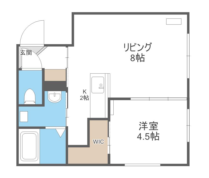 GRAND PLACE HASSAMU(1LDK/4階)の間取り写真