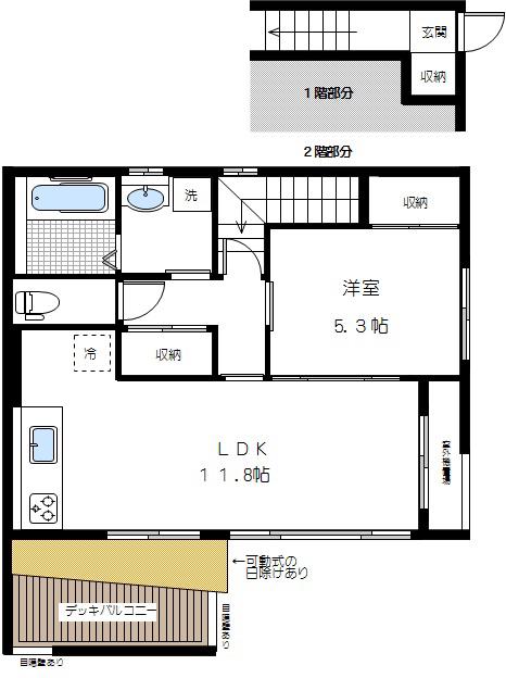 カーサプラム(1LDK/2階)の間取り写真