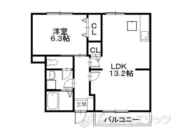 ノースヴィリッジIII(1LDK/1階)の間取り写真