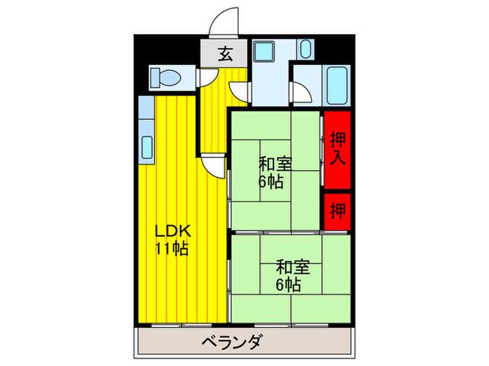 アネックス・ワールド(2LDK/3階)の間取り写真