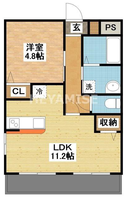 ラピュタ(1LDK/1階)の間取り写真