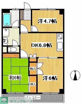 第二メゾン大泉(3DK/3階)の間取り写真