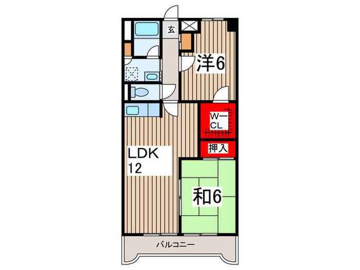 グランパレス越谷(2LDK/2階)の間取り写真