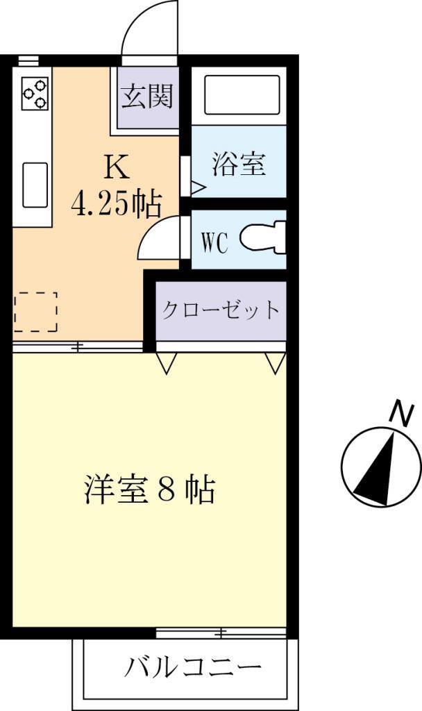 グランドゥール堀(1K/1階)の間取り写真