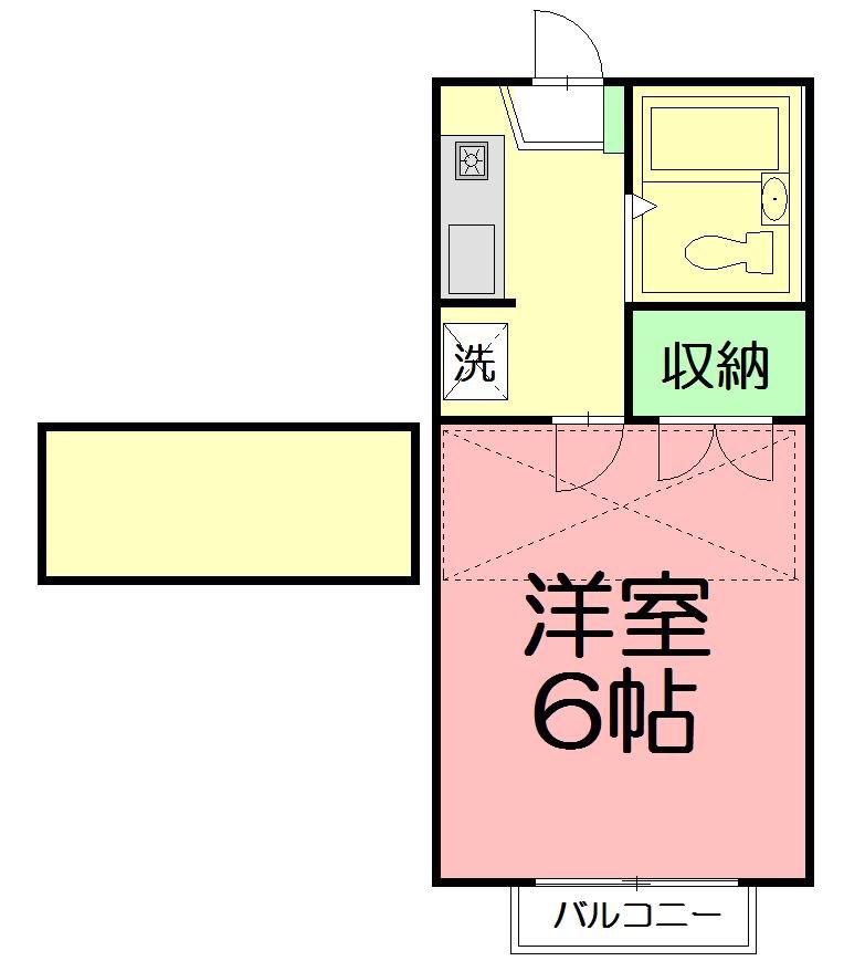 サーフアンドサンド(1K/2階)の間取り写真