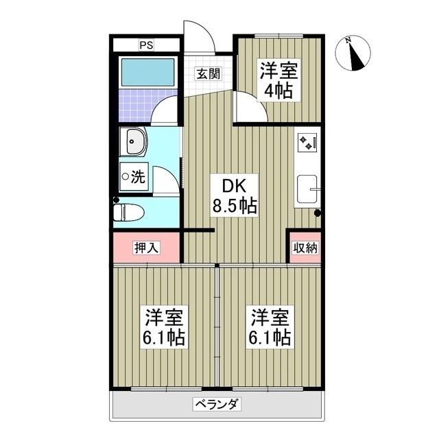 丸新ハイツ(3DK/3階)の間取り写真