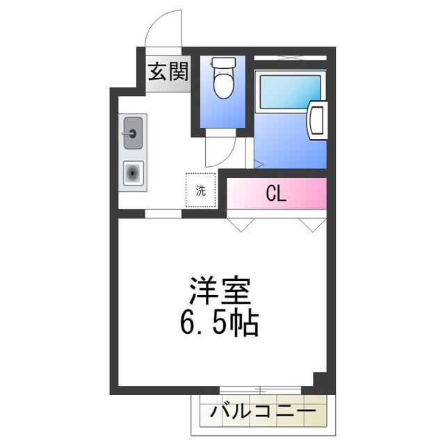 プレアール八田北町(1K/3階)の間取り写真