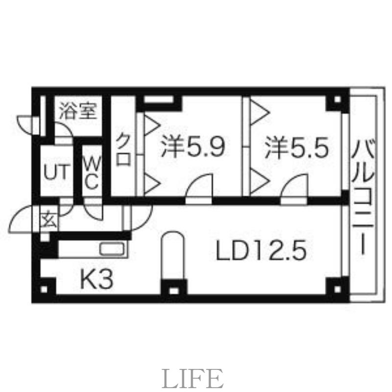サントアリオデ平岸(2LDK/4階)の間取り写真