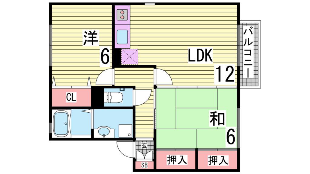 グランディールNKT(2LDK/2階)の間取り写真