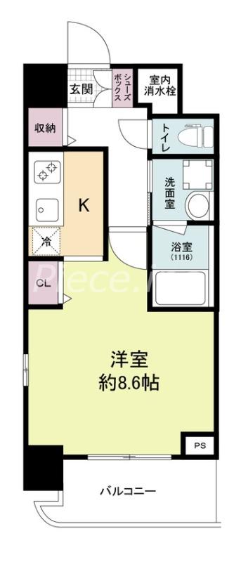 スプランディッドⅡ(1K/6階)の間取り写真