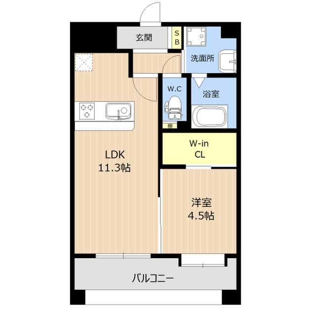 LIBTH熊本駅(1LDK/10階)の間取り写真