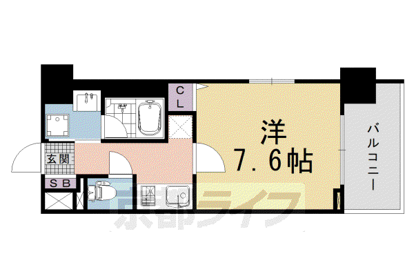 ベラジオレガシー京都西七条(1K/3階)の間取り写真