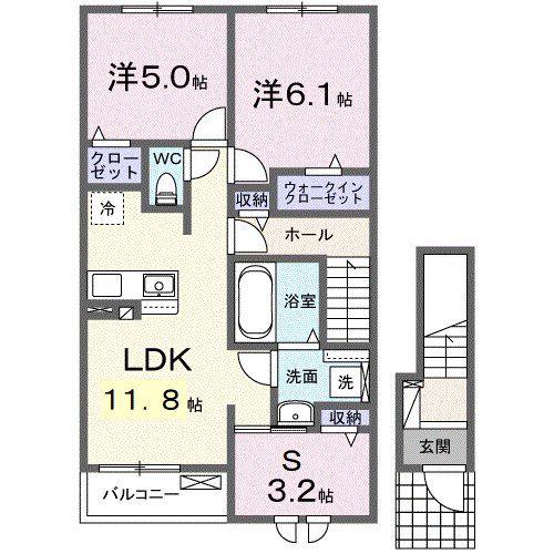 ノーブルゼファー(2SLDK/2階)の間取り写真