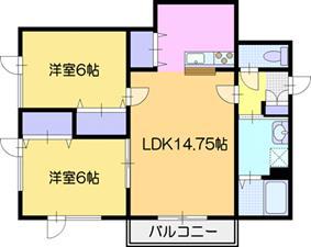 クラシックMS(2LDK/1階)の間取り写真