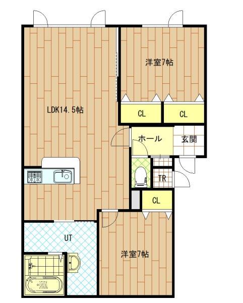ガーデンパーク(2LDK/2階)の間取り写真