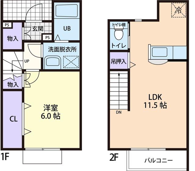 ハイツ小麦(1LDK/1階)の間取り写真