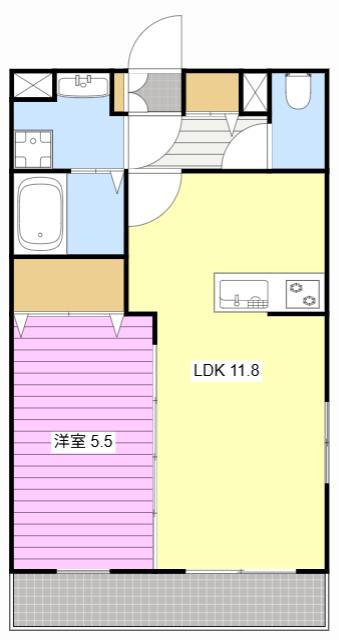 プリマヴェーラ中泉(1LDK/4階)の間取り写真