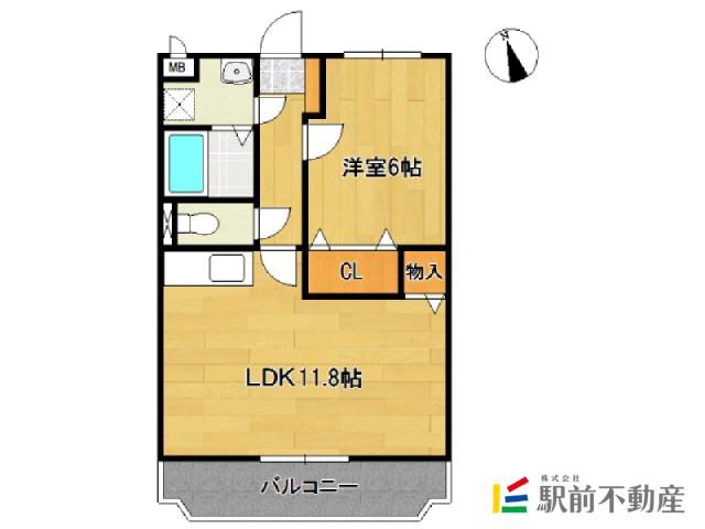 BEAUTERRACEステラ(1LDK/2階)の間取り写真