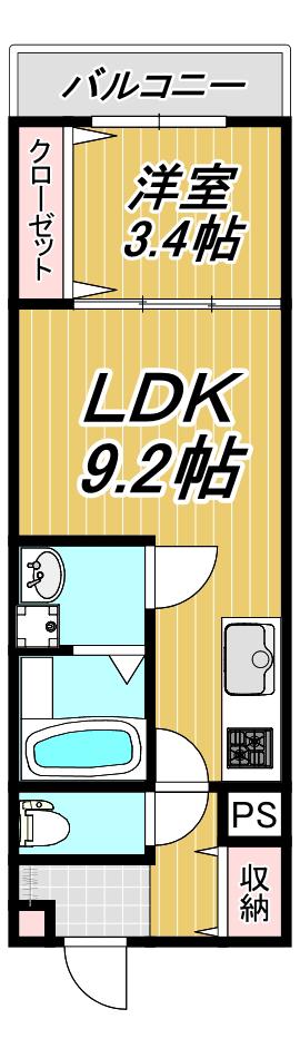 LE COCON 一宮IX(1LDK/1階)の間取り写真