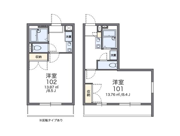 レオパレスMURAKAMI(1K/2階)の間取り写真