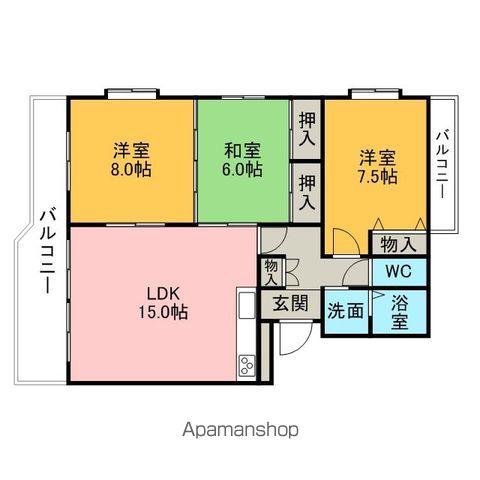 エステートシンメイ(3LDK/2階)の間取り写真