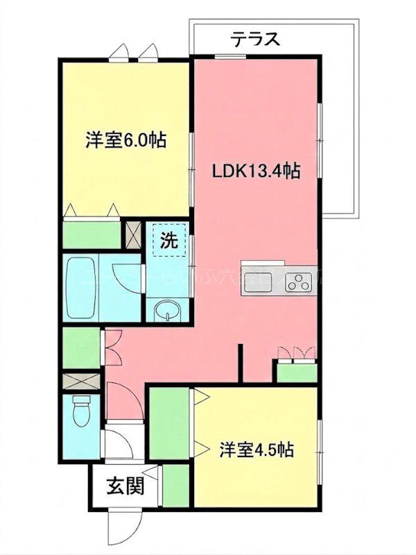 YS F RESIDENCE I(2LDK/1階)の間取り写真