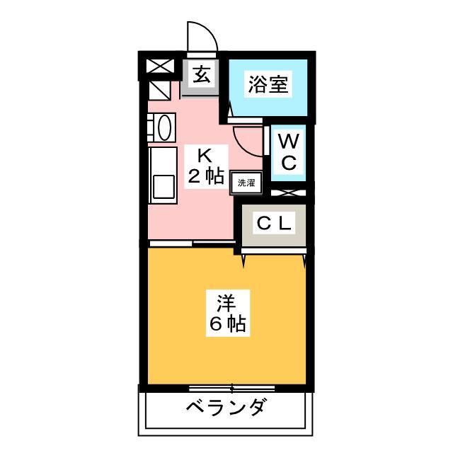フラット アクエリアス(1K/2階)の間取り写真