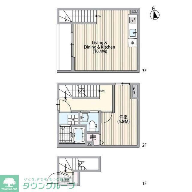 ミハス市川(1LDK/2階)の間取り写真