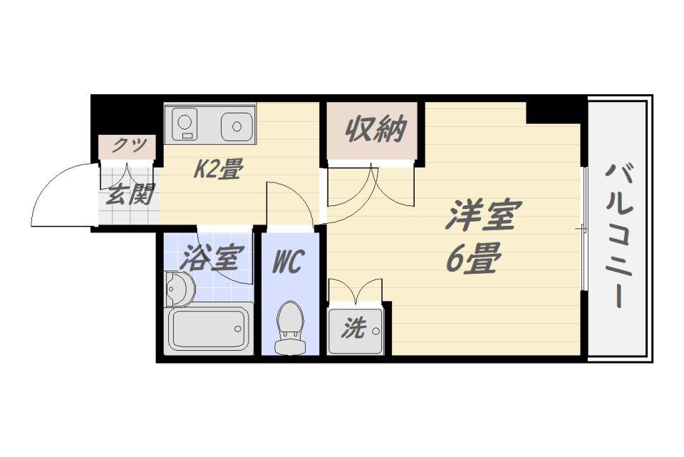 セントラルパレス(1K/6階)の間取り写真