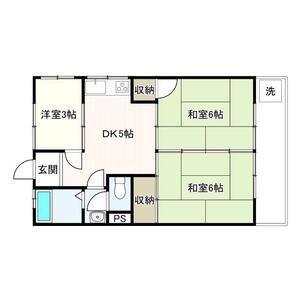 マンション大栄(3DK/1階)の間取り写真