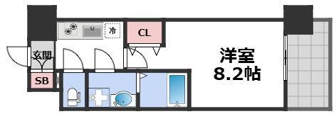 リヴェント玉造(1K/6階)の間取り写真