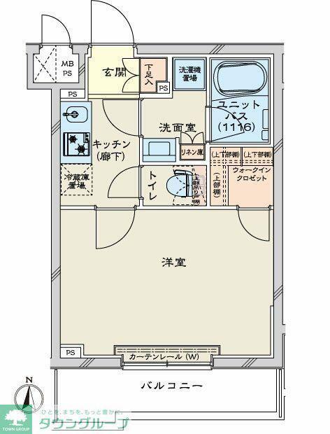 ルーブル川崎鷺沼(1K/2階)の間取り写真