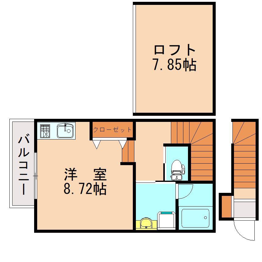 AVENIR HAKOZAKI201(ワンルーム/2階)の間取り写真
