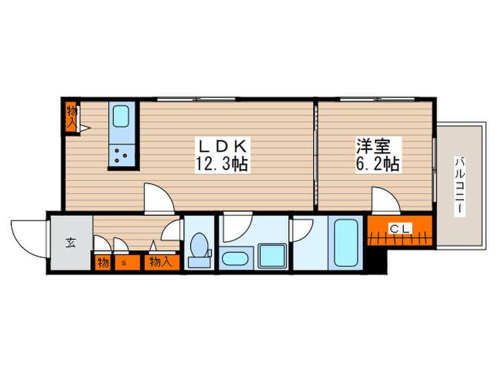 ポローニアクレスト中野(1LDK/3階)の間取り写真
