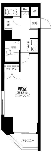ステージファースト代々木(1K/5階)の間取り写真