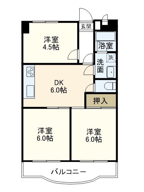 高正ハイツ(3DK/2階)の間取り写真